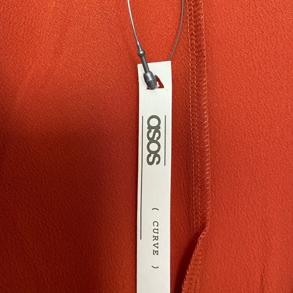 ASOS Rust/Terracotta V-Neck Blouse - Picture 4 of 4